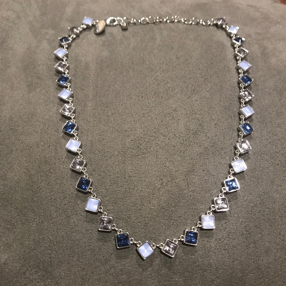 WHBM Blue Station Necklace NWOT
